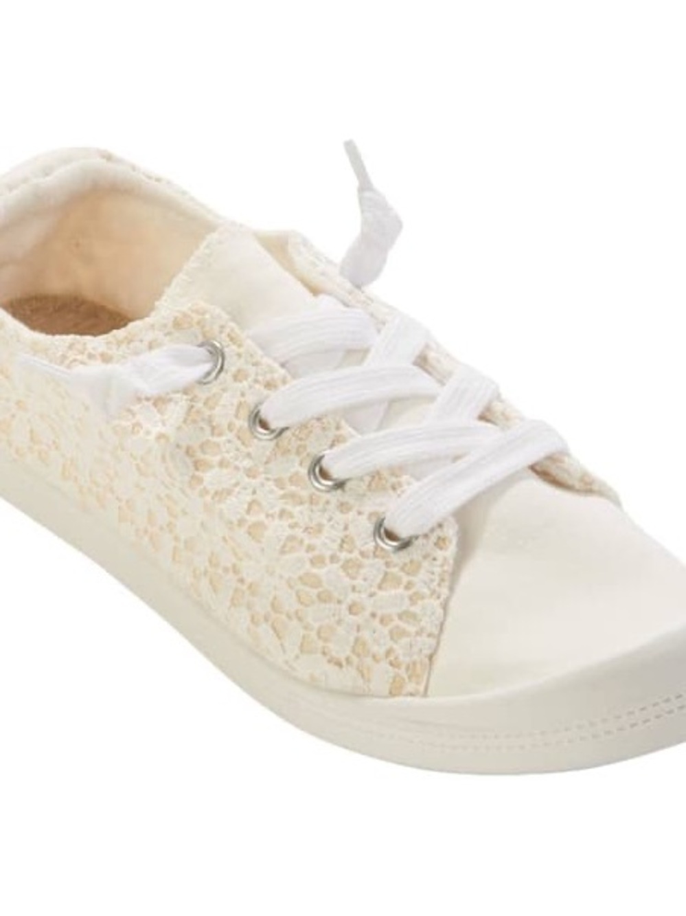 Cream Lace-Up Crochet Sneakers (NWOT)